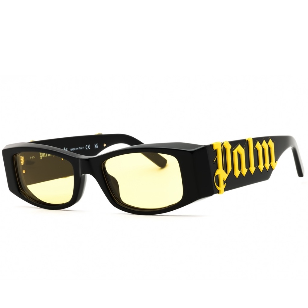 Palm Angels Black & Yellow Rectangular Sunglasses